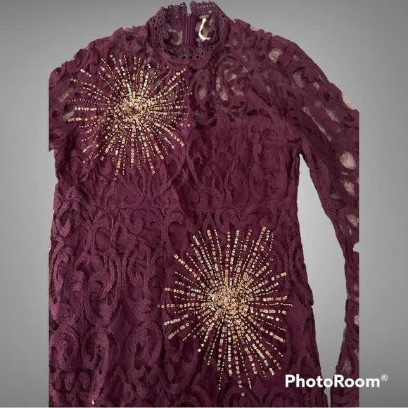 Beaded and Laced Mini Dress - Picture 5 of 5